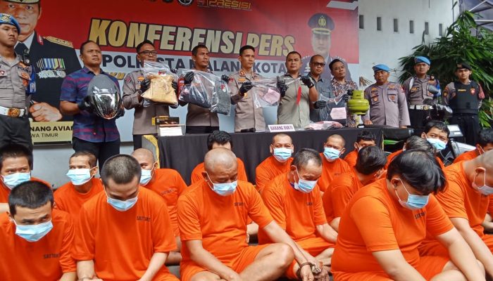 Operasi Pekat II Semeru 2025, Polresta Malang Kota Ungkap 24 Kasus dan Amankan 36 Tersangka