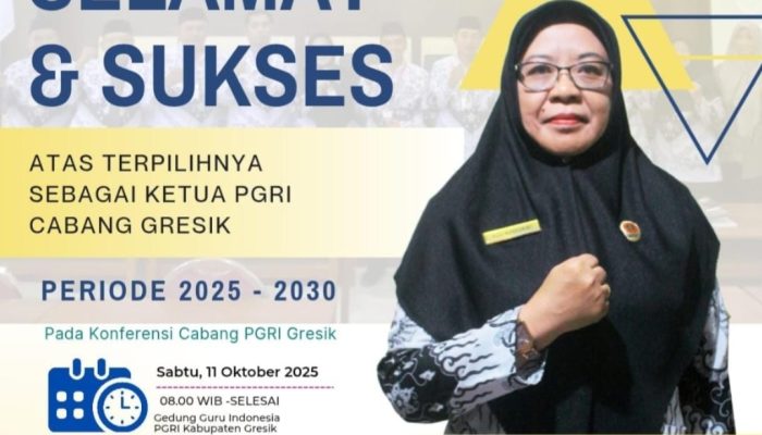 Konfercab PGRI Cabang Gresik, Tetapkan Suci Handarini, M.Pd Sebagai Ketua Periode 2025–2030